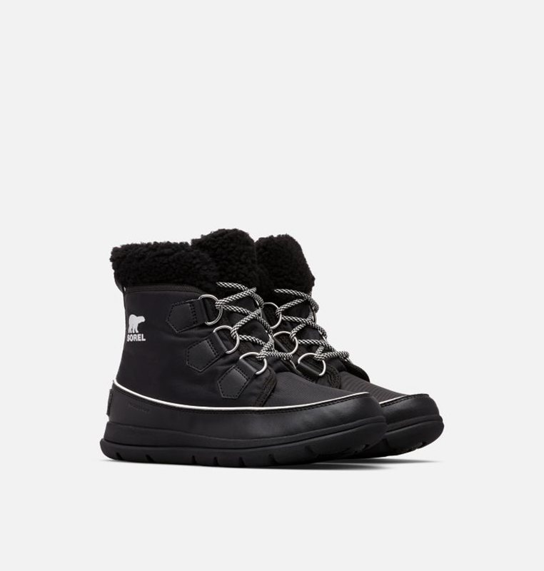 Womens Snow Boots Black - Sorel ™ Explorer Carnival Low - 547081-VTA